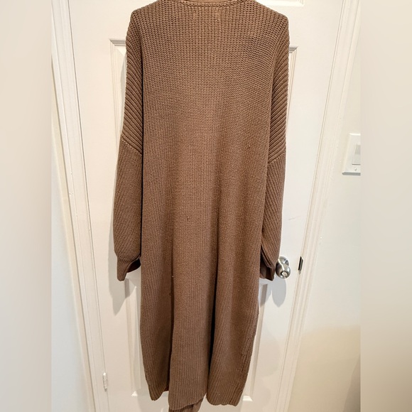 NWT By Anthropologie 2X Plus Long-Sleeve Belted Cardigan Rhyme Sweater Dress - Picture 5 of 11